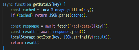 localStorage 캐시 code image